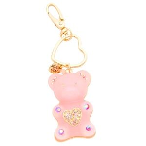 Betsey Johnson pink glitsy gummy bear bag charm / key chain